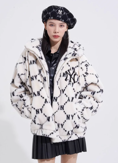 MLB Korea AESPA着用 ボア フリースジャケット ECO FUR JUMPER 