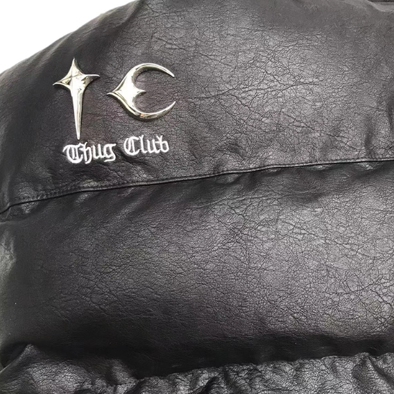 最終値下げ‼️thug clubアウター 大人気 ☆THUG CLUB☆ LEATHER PUFFER JACKET (Thug Club/ダウン