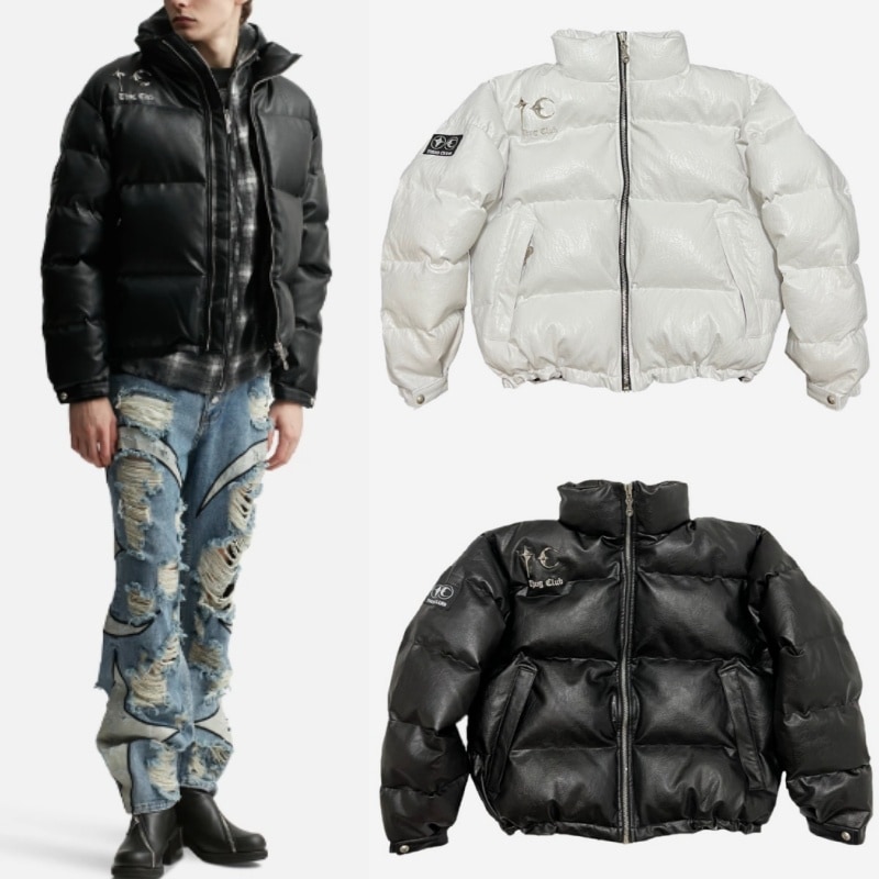 THUG CLUB ダウンジャケット　サイズ2 Thug Club ダウンジャケット Leather Puffer Jacket｜MIRISE