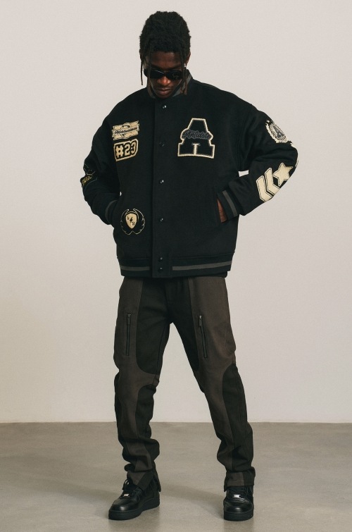 ANTIDOTE スタジャン キルティング刺繍 ウール スタジアムジャケット