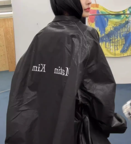 Matin Kimスタジャン MATIN KIM コーティング ジャンパー LOGO COATING JUMPER