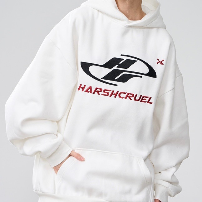 HARSH AND CRUEL ベーシック コントラストカラーロゴ パーカー