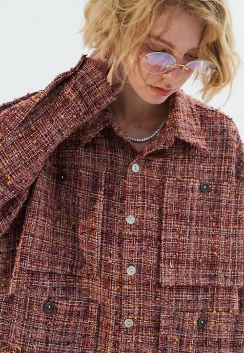 MODITEC ブリックレッド ツイードシャツス｜MIRISE(ミライズ