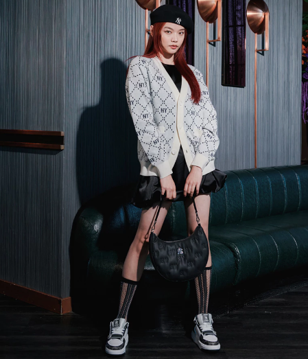 MLB Korea カーディガン Monogram Cardigan 3AKCM0134-50BKS 43CAL
