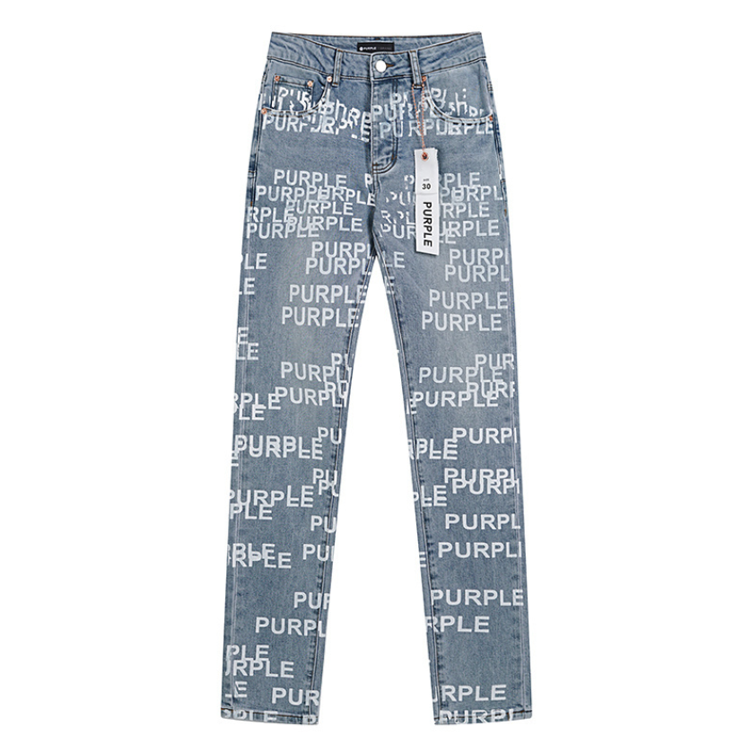 PURPLE BRAND ロゴプリント デニム イン ブルー PU7012｜MIRISE