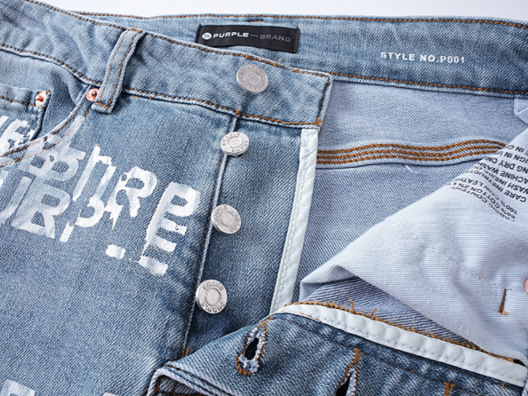 PURPLE BRAND ロゴプリント デニム イン ブルー PU7012｜MIRISE