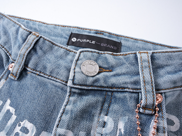 PURPLE BRAND ロゴプリント デニム イン ブルー PU7012｜MIRISE