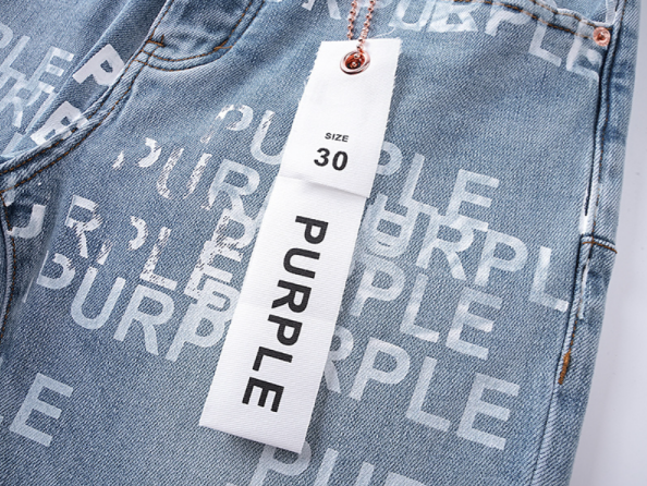 PURPLE BRAND ロゴプリント デニム イン ブルー PU7012｜MIRISE