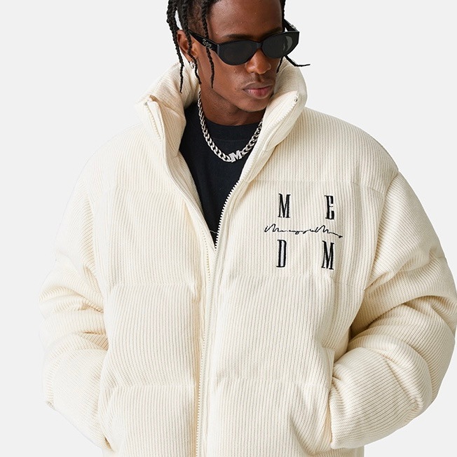 MEDM ヘビーコットン ホワイトダックダウン ワッフル ダウンジャケット