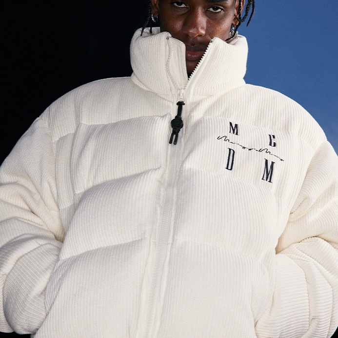 MEDM ヘビーコットン ホワイトダックダウン ワッフル ダウンジャケット