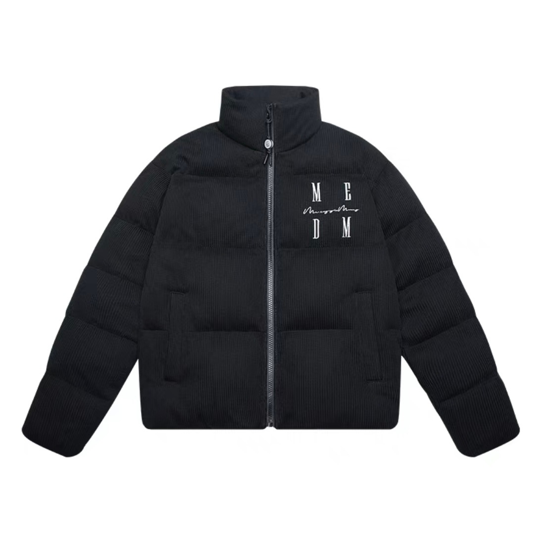 m*i様 黒 ダウンジャケット 金属ジッパー mimi様 MEDM ヘビーコットン ホワイトダックダウン ワッフル ダウンジャケット