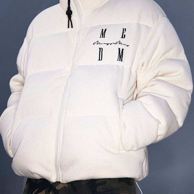 MEDM ヘビーコットン ホワイトダックダウン ワッフル ダウンジャケット