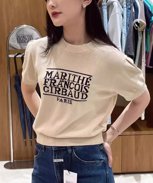 MARITHE FRANCOIS GIRBAUD ニットTシャツ Marithe + Francois Girbaud マリテフランソワジルボー ニットT