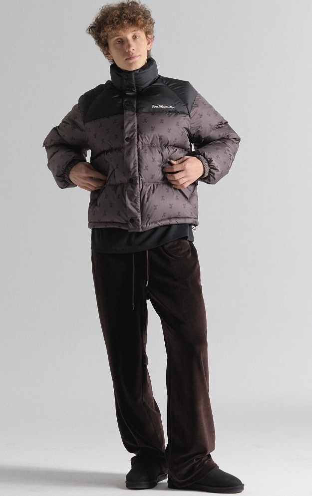 Rest&Recreation ダウンジャケット RR LOGO PATTERN DOWN JACKET