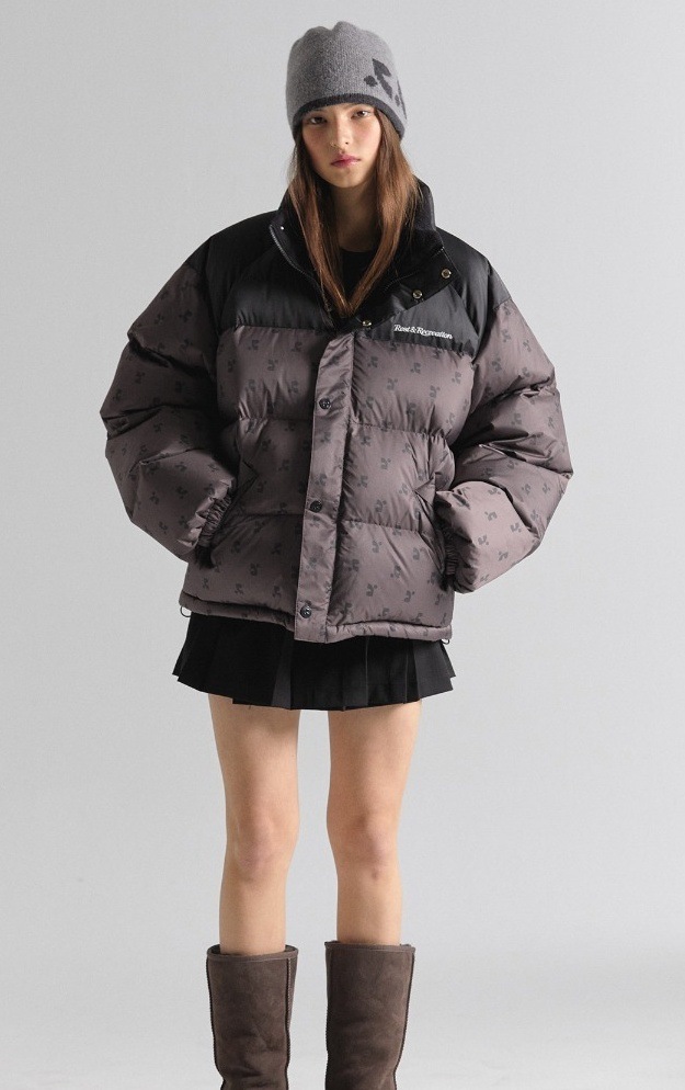 Rest&Recreation ダウンジャケット RR LOGO PATTERN DOWN JACKET