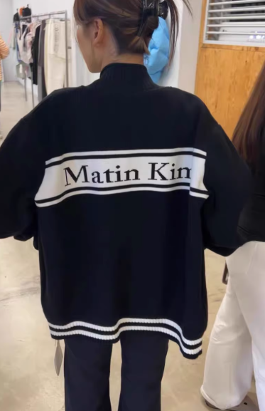 MATIN KIM ニット カーディガン SPELL POINT STRIPE KNIT