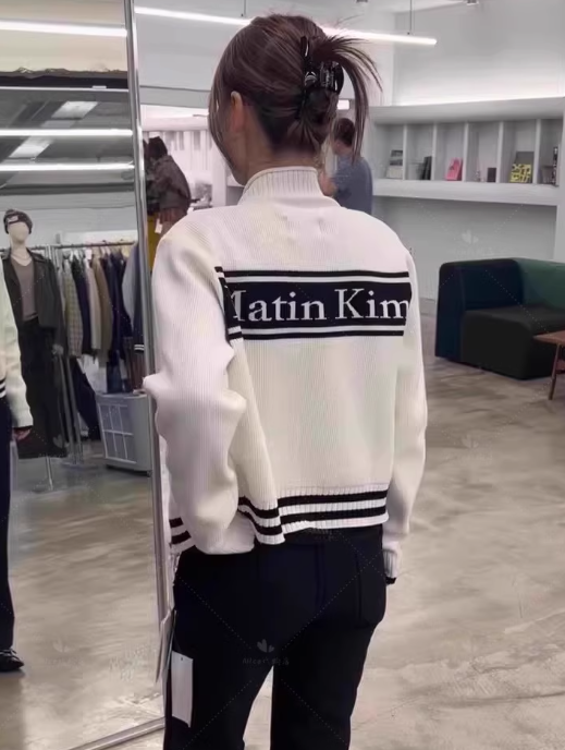 MATIN KIM ニット カーディガン SPELL POINT STRIPE KNIT