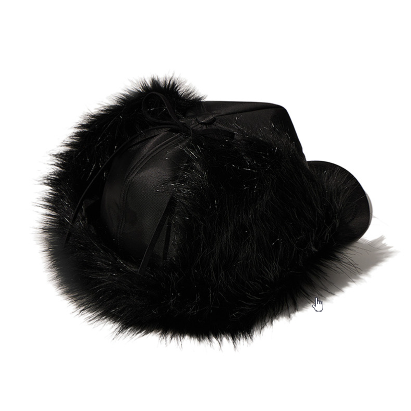 open yy フライトキャップ ブラック OPEN YY / オープンワイワイ】 Woven FAUX FUR EARFLAP CAP