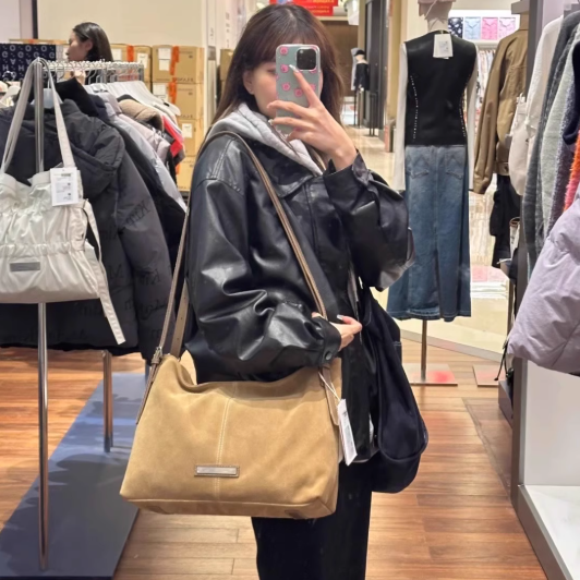 MATIN KIM スエード トートバッグ TWO WAY STRAP SUEDE LEATHER BAG N