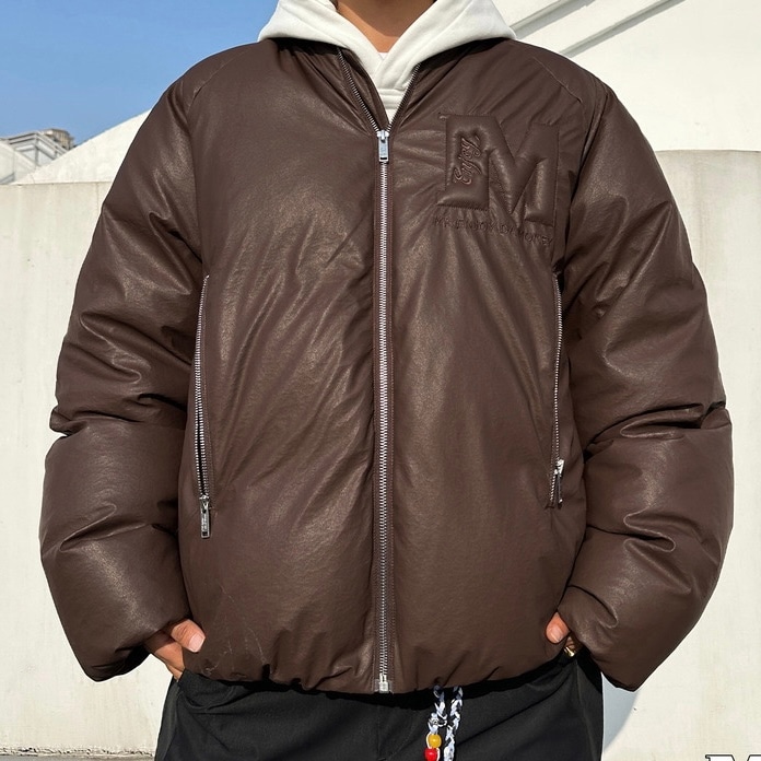 MEDM エンボス加工 MA-1 高品質PU ダウンジャケット｜MIRISE(ミライズ