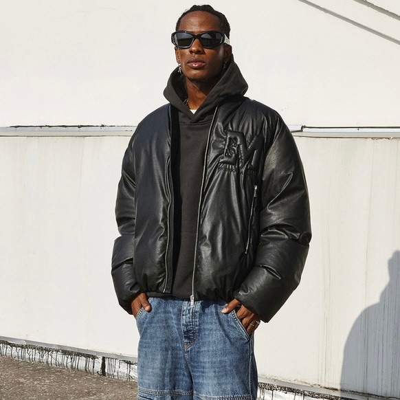 MEDM エンボス加工 MA-1 高品質PU ダウンジャケット｜MIRISE(ミライズ