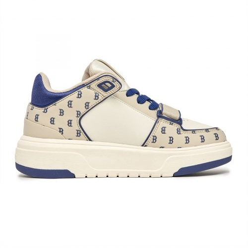 美品3×3mm MLBサイズ　セミドラい MLB Korea CHUNKY LINER MID MONOGRAM 厚底スニーカー 3ASXLM13N