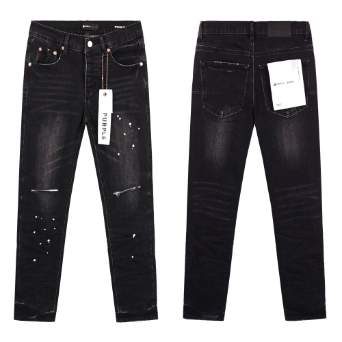 PURPLE ダメージ加工 ブラックデニム 31 新品 PURPLE BRAND ブラックスキニーデニム 31 パープルブランド