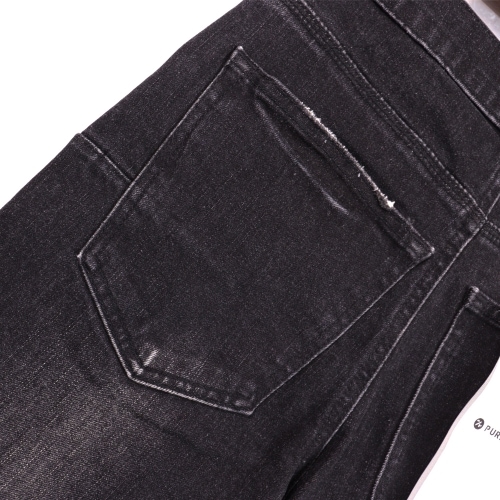 PURPLE ダメージ加工 ブラックデニム 31 新品 PURPLE BRAND ブラックスキニーデニム 31 パープルブランド