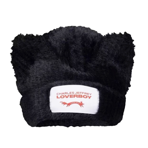 Charles Jeffrey LOVERBOY ファー ニットキャップ ビーニー ねこみみ