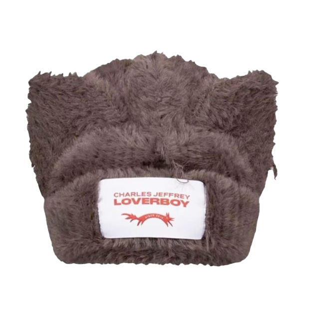 charlles jeffrey loverboy 猫耳 ネコ耳 ブラウン Charles Jeffrey LOVERBOY ファー ニットキャップ ビーニー ねこみみ