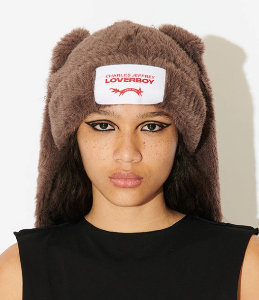 Charles Jeffrey LOVERBOY ファー ニットキャップ ビーニー ラビット