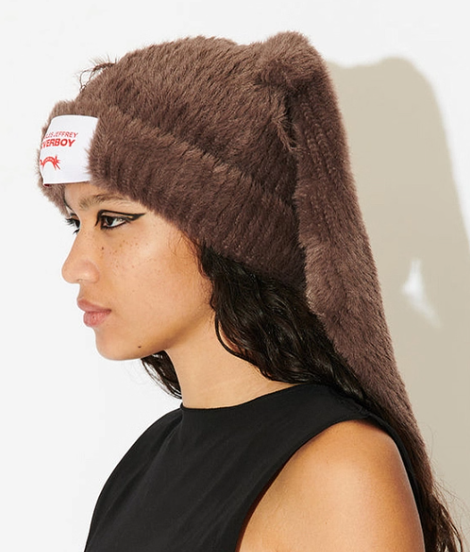 Charles Jeffrey LOVERBOY ファー ニットキャップ ビーニー ラビット