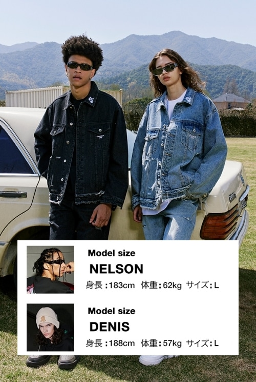 AFGK フロント ロゴステッチ ダメージ加工ジーンズ｜MIRISE