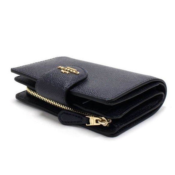 COACH 二つ折り財布 Medium Corner Zip Wallet In Black C6390
