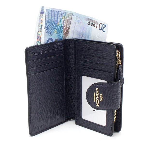 ⭐️新品未使用品✨COACH 黒レザー がま口　二つ折り財布 Legato Largo 財布 (LF)「Legato Largo」フェイクレザー メール