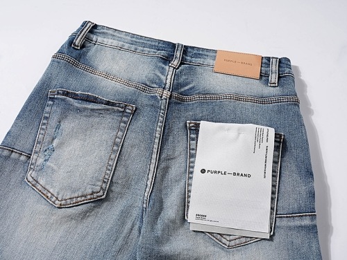 PURPLE BRAND ウォッシュド ペイント ダメージデニム イン スカイ
