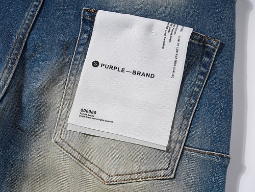 PURPLE BRAND ウォッシュド ペイント ダメージデニム イン ブルー