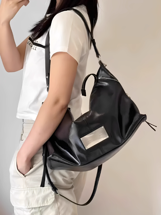 MATIN KIM ワンショルダーバッグ MATIN SIDE ZIPPER TWO WAY BAG