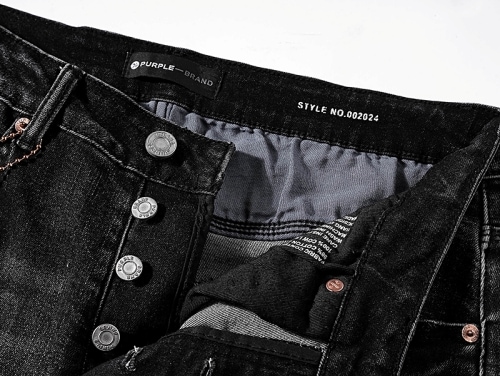 PURPLE BRAND ウォッシュド ダメージデニム イン ブラック PU128