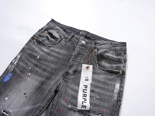 PURPLE BRAND ウォッシュド ペイント ダメージデニム イン