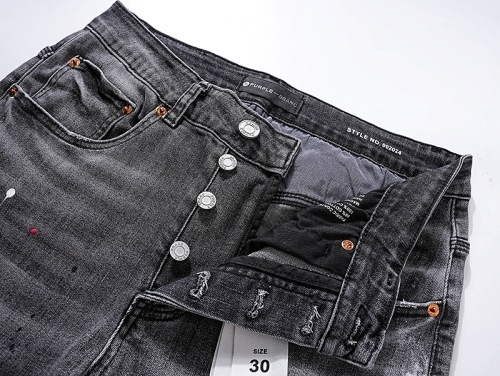 PURPLE BRAND ウォッシュド ペイント ダメージデニム イン グレー
