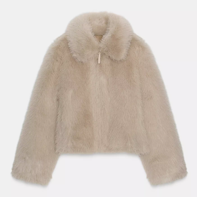 ZARA ザラ　フェイクファー ジャケット　M ZARA ダブルフェイス フェイクファージャケット 4745/221/832｜MIRISE