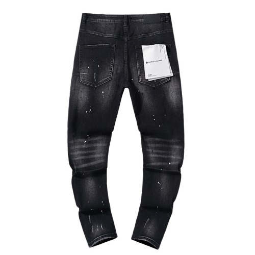 格安 ウォッシュド BRAND PURPLE ペイント イン ダメージデニム パンツ