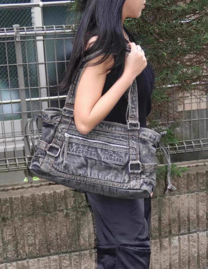 MATIN KIM 25SS デニム トートバッグ WASHED DENIM SQUARE BAG