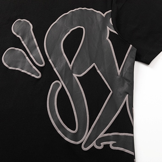 SynaWorldブラックハーフセットアップ Syna World 2024SS セットアップ ハーフスリーブ＆ショーツ Logo