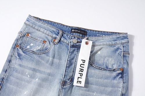 PURPLE BRAND ウォッシュド ペイント ダメージデニム イン ライト