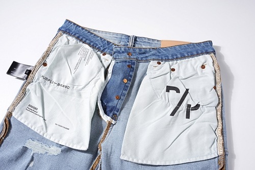 ichigomilk　オーダー　ミントブルー＆ラメドットのダメージデニムワンピ（つなぎ） PURPLE BRAND ウォッシュド ペイント ダメージデニム イン ライト