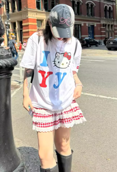 新品未使用】Open Yy ハローキティ サンリオ コラボ 襟付きTシャツ