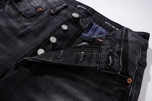 PURPLE BRAND ウォッシュド ダメージデニム イン ブラック PU111