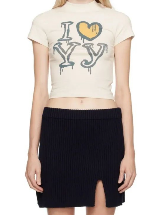 OPEN YY クロップド Tシャツ (2色) I LOVE YY CROP T-SHIRT